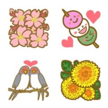 可愛い春の花と生き物いっぱい★絵文字