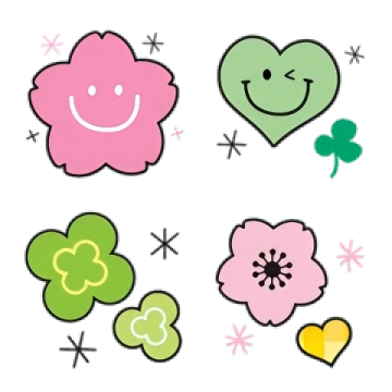 春爛漫♡桜とクローバー絵文字