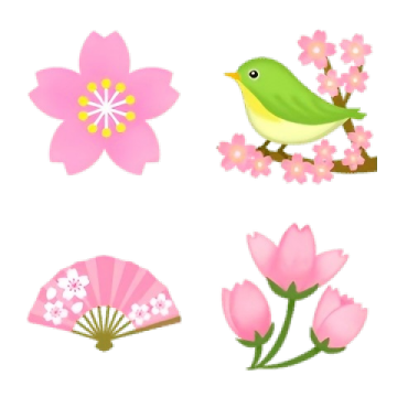 桜色♡和風✿春絵文字