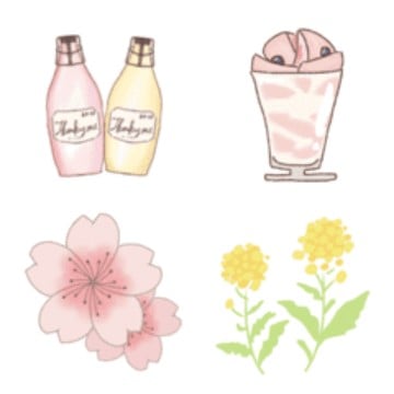 春カフェ絵文字